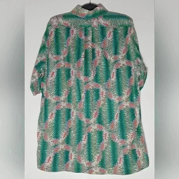 VINTAGE REYN SPOONER HAWAIIAN FLORAL HALF BUTTON PULLOVER SHIRT. - Picture 2 of 5